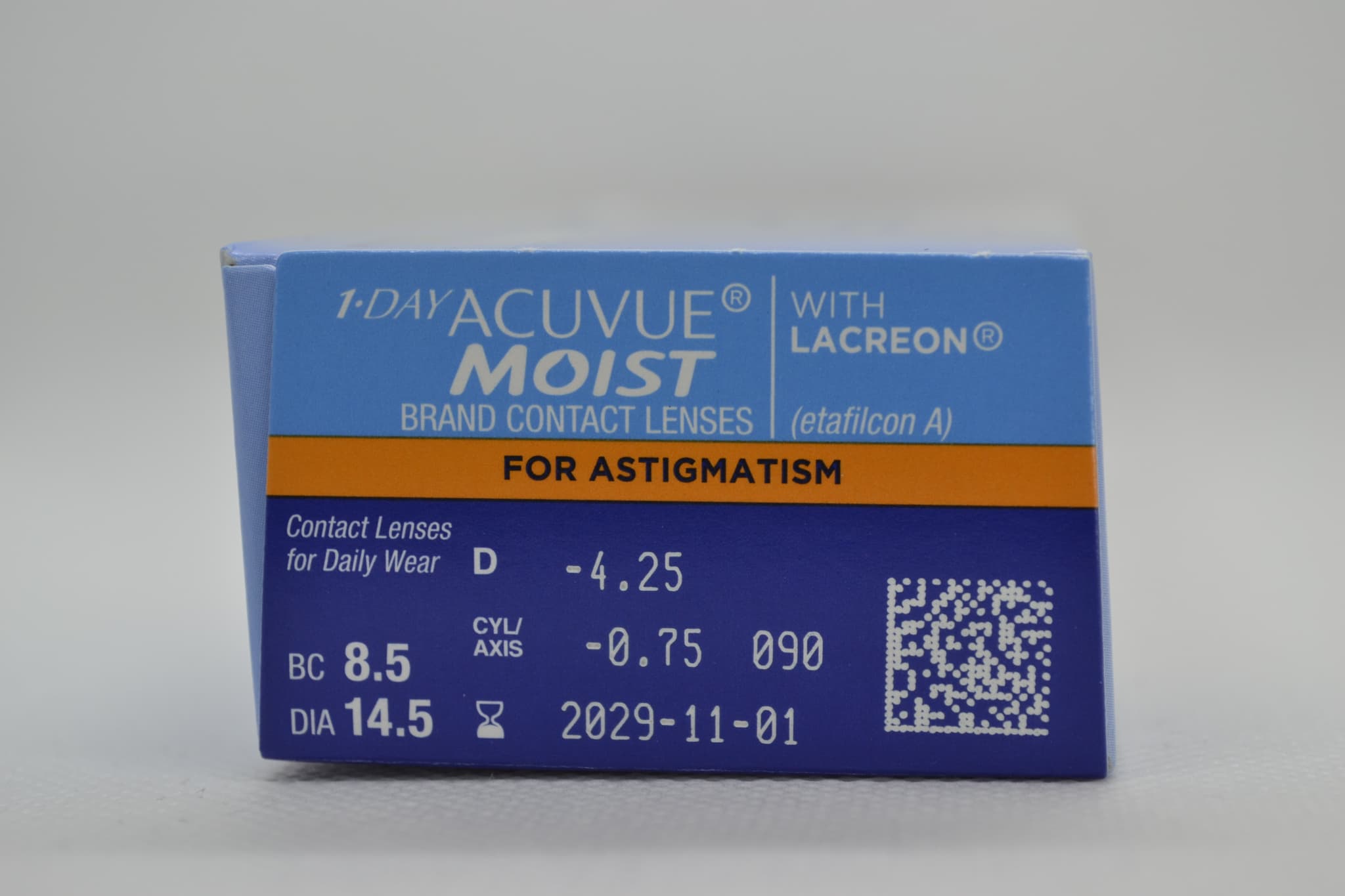 ワンデーアキュビューモイスト 乱視用 (近視)のパッケージ（レンズデータ）