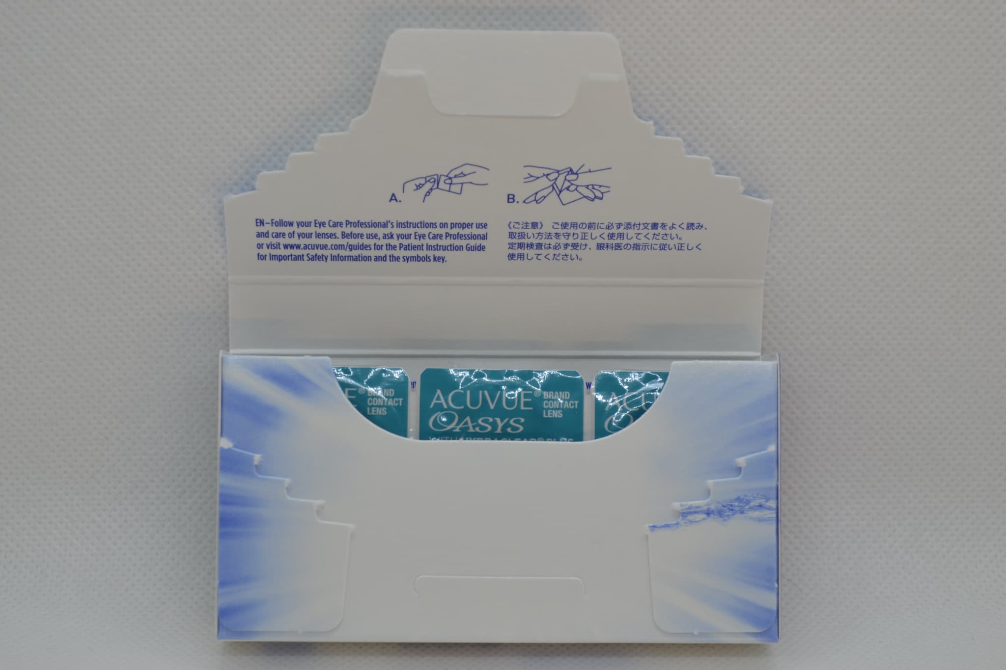 アキュビューオアシス 乱視用 (近視)のパッケージ開封後