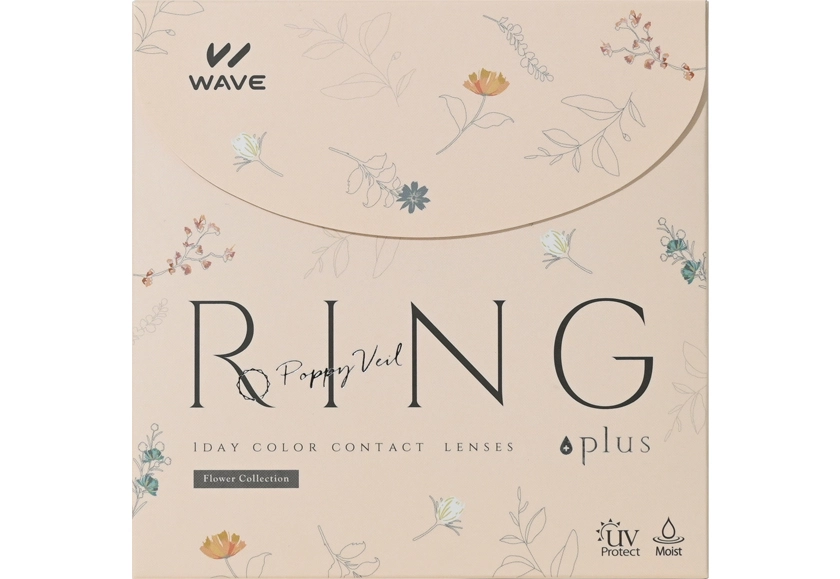 WAVEワンデー UV リング plus フラワーコレクション ポピーベール 30枚入り