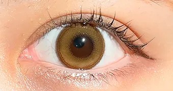 エンジェルカラー バンビシリーズ ワンデー 10枚入り レモンヘーゼル 装用画像