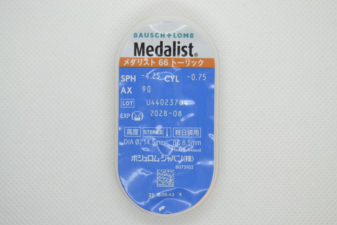 メダリスト 66 トーリックのブリスター（表）